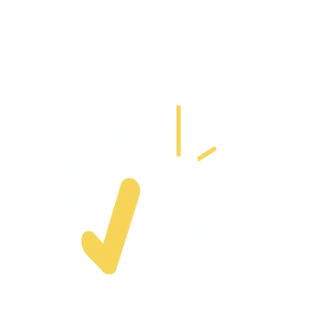 Icona di un orologio, con una spunta davanti