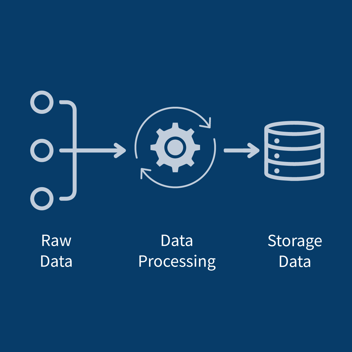 Schematic representation of the data collection and processing process