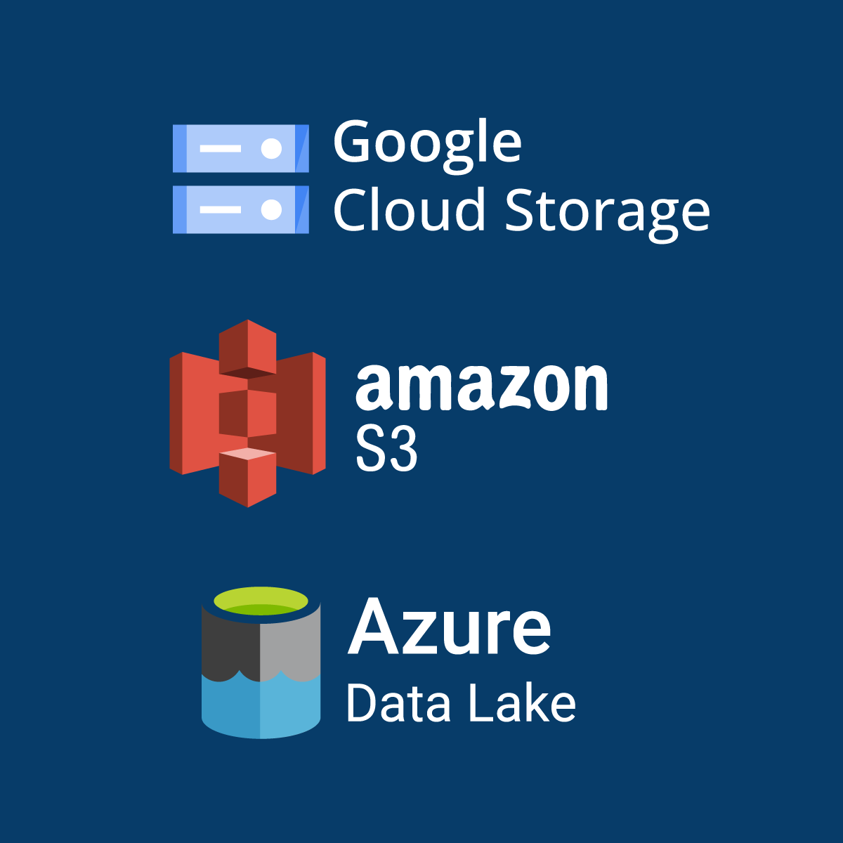 Logos of various tools for building data-lakes