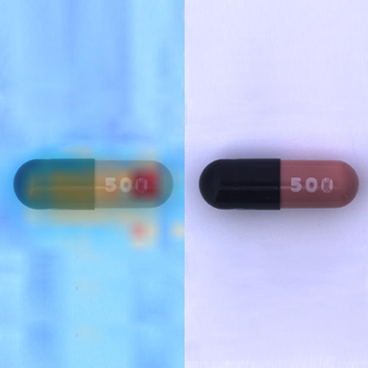 illustration of two images, one without defects and the other with defects