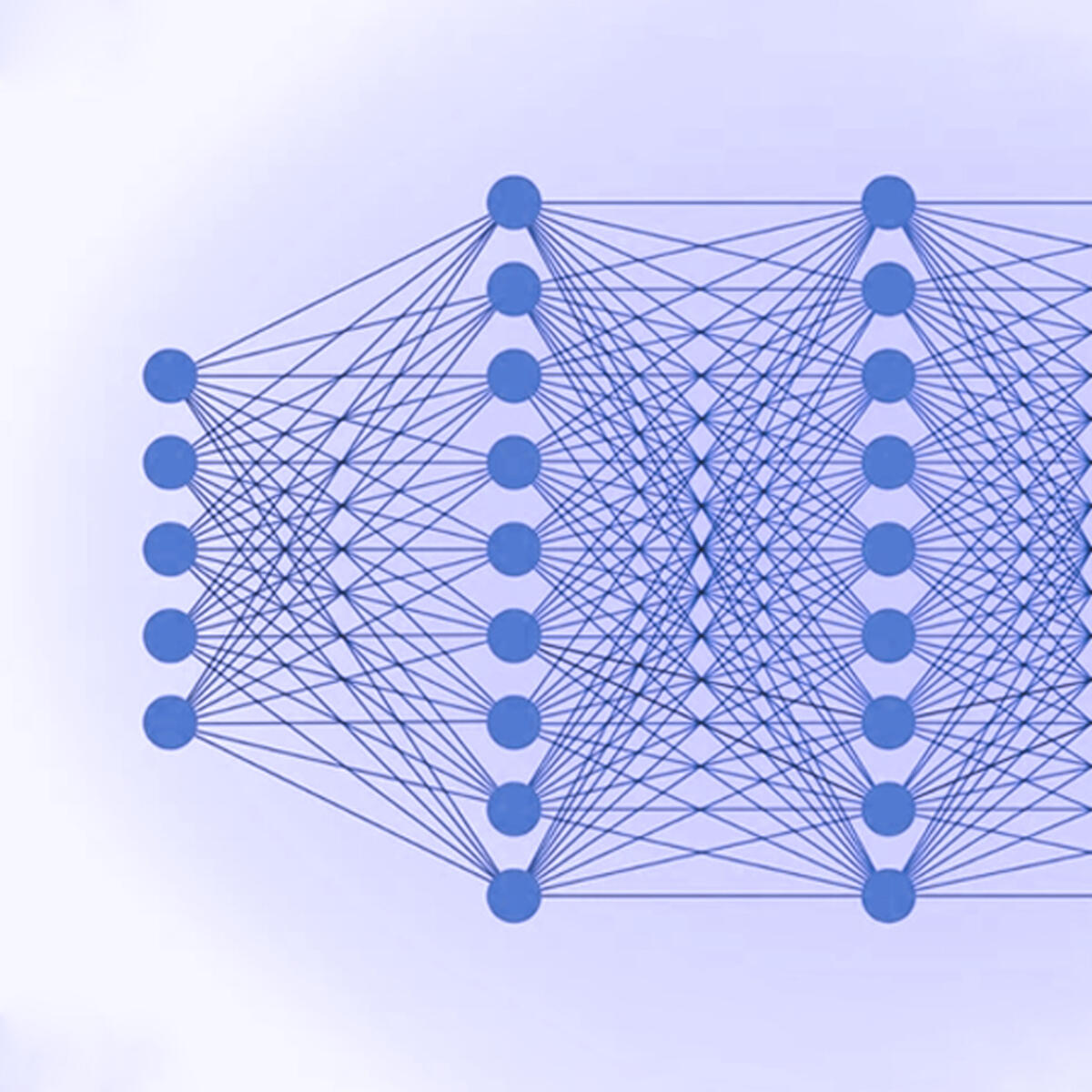 Illustrazione di una rete neurale artificiale profonda, con vari layer di neuroni artificiali connessi tra loro