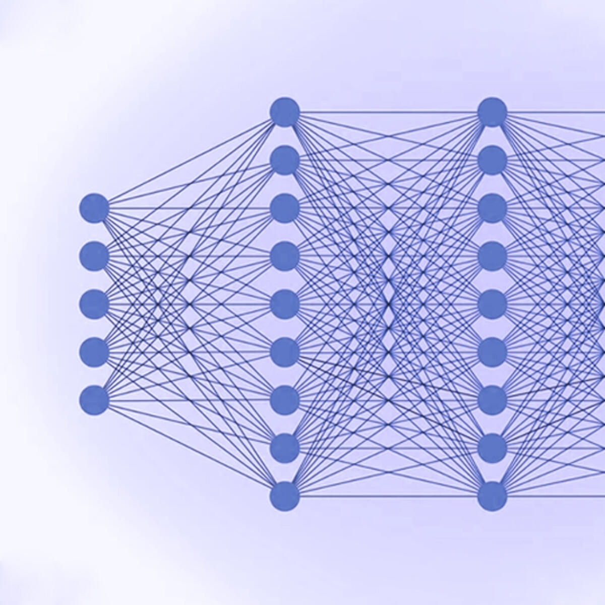 Illustration of a deep artificial neural network, with various layers of interconnected artificial neurons