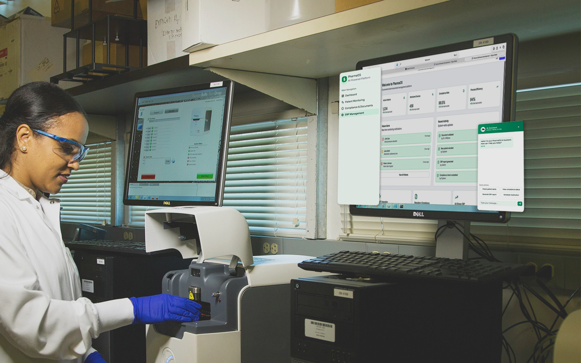A researcher in the laboratory using AVA Pharma during her research.