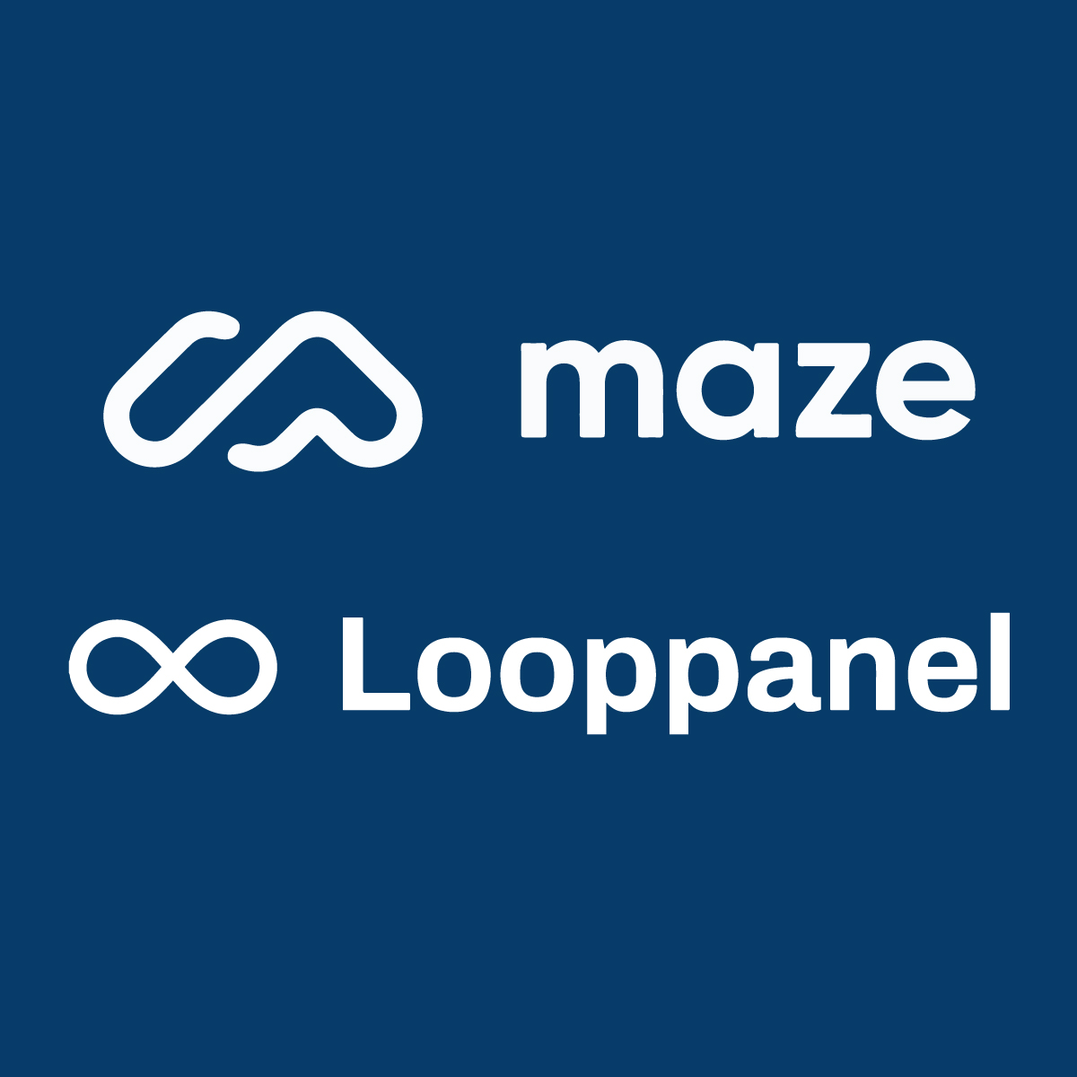 Loghi di Maze e Loopanel, strumenti per l'organizzazione e ottimizzazione della UX Research